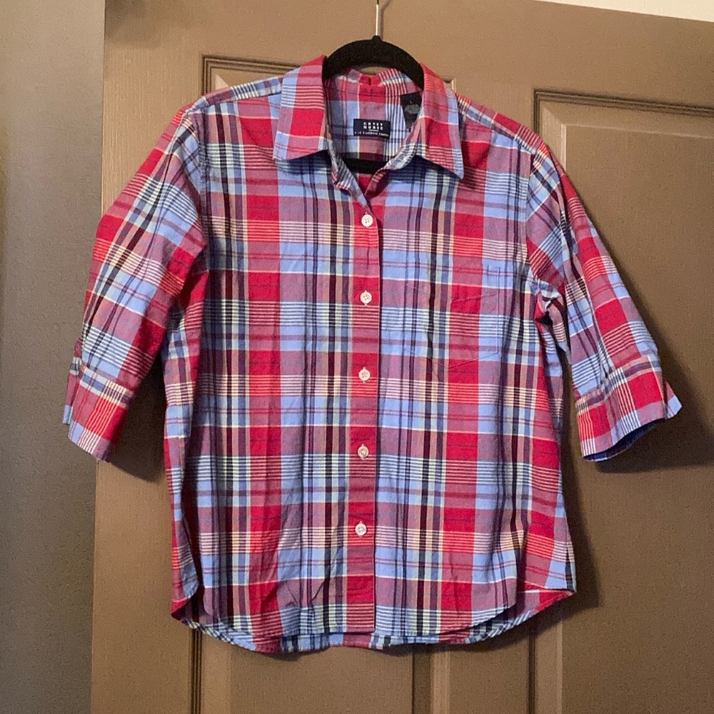 CRAZY HORSE A LIZ CLAIBORNE COMPANY Plaid Button-Up Shirt EUC🔥LAST CHANCE🔥